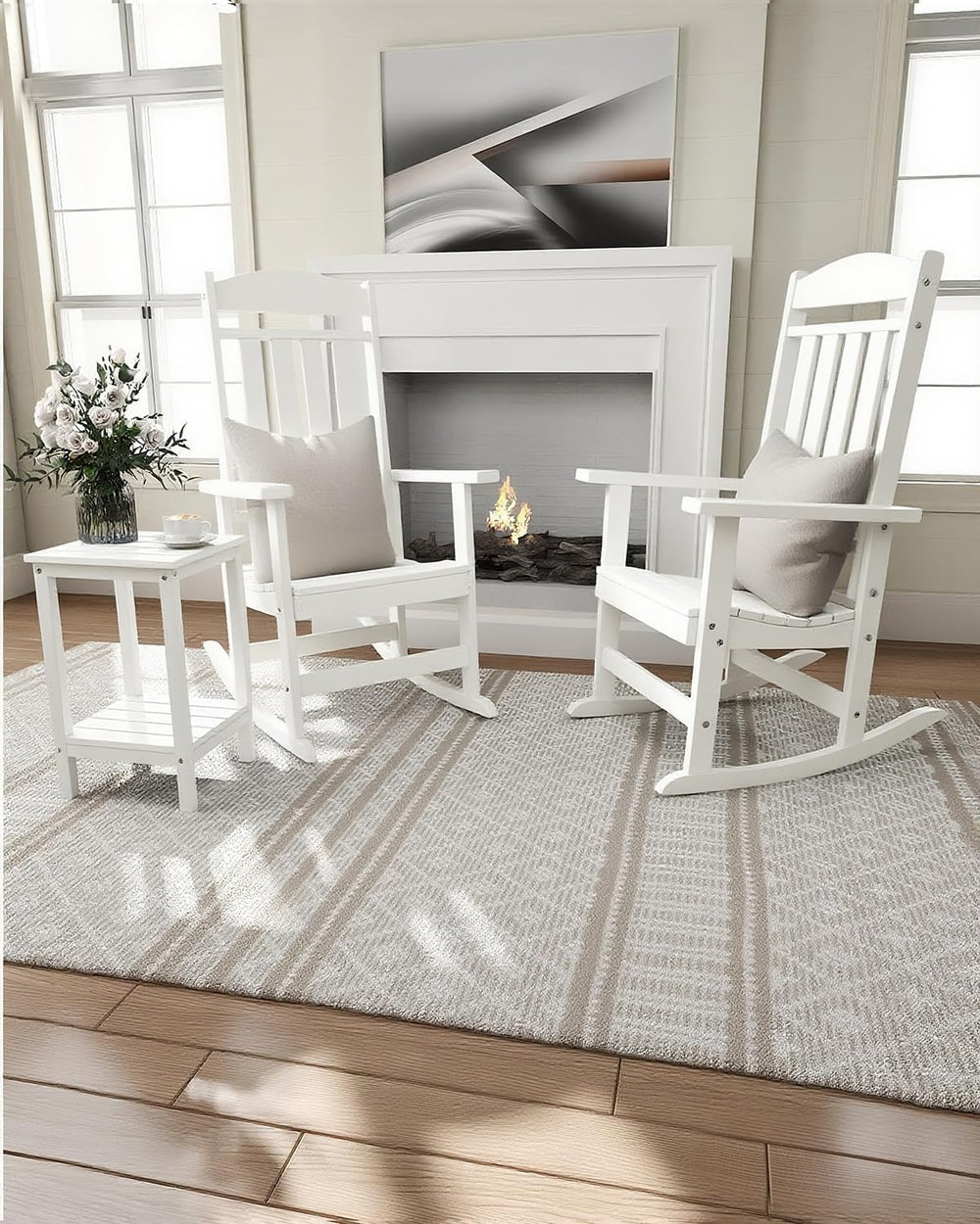 NAVINE Outdoor Rocking Chairs Set of 2, Oversized High Back Patio Rocking Cha...