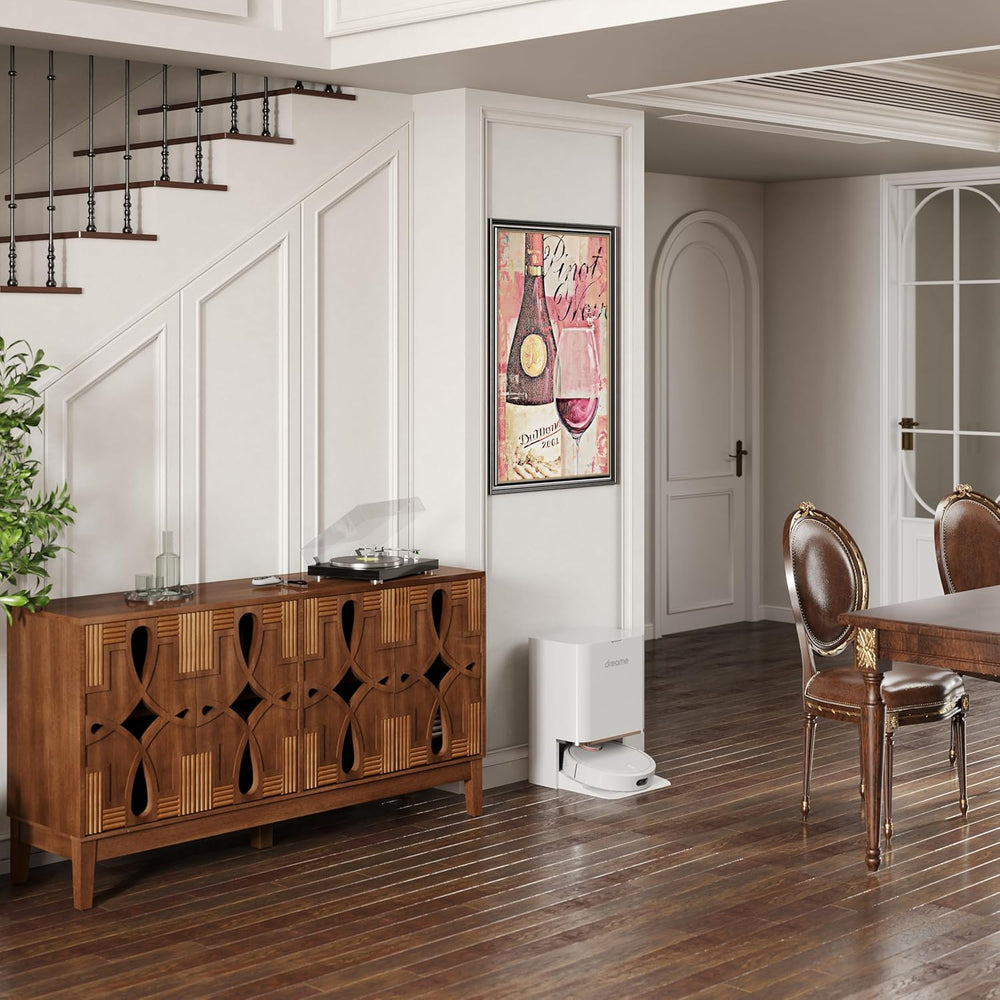 LKTART 60" Mid Century Modern Sideboard Buffet with Hollow Carved Doors ...