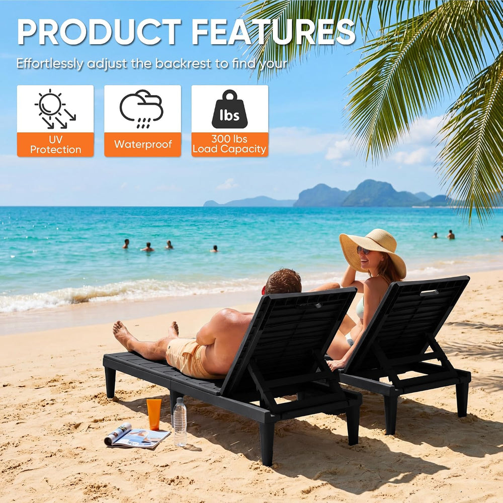 Homall Patio Chaise Lounge Chairs Set of 2, Outdoor Lightweight Lounge Chairs...