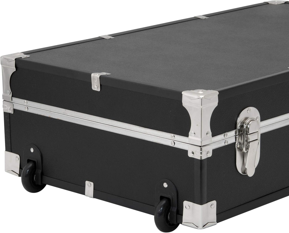 Seward Under the Bed Trunk with Wheels & Lock, Black, 31-Inch