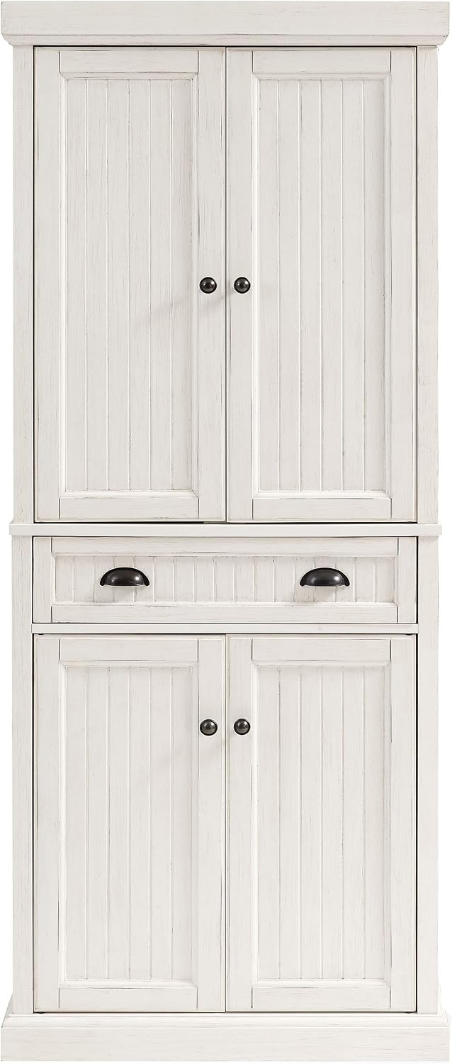 Crosley Furniture Seaside Kitchen Storage Bundle - Pantry Cabinet and Hall Tr...