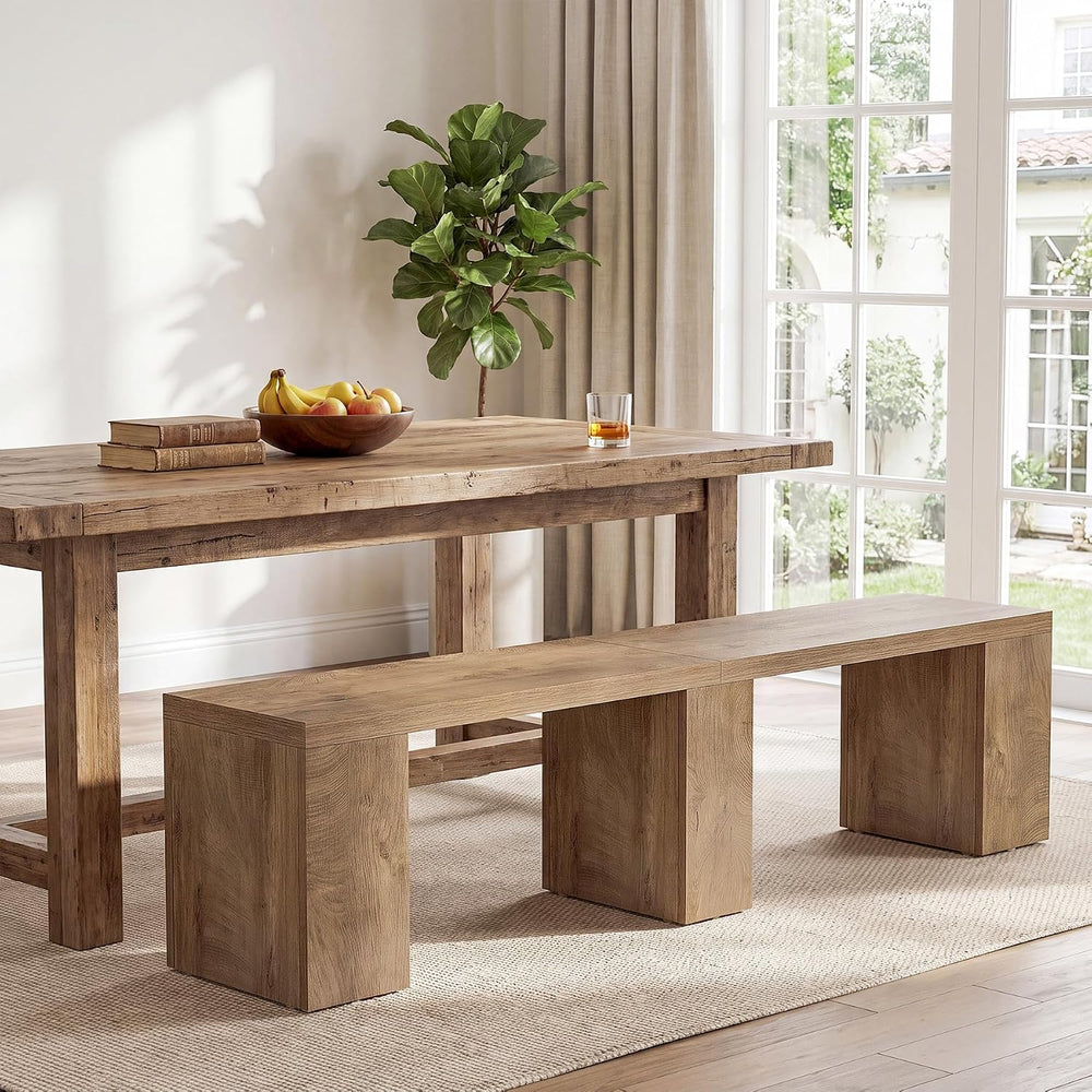 Tribesigns 78.74" Extra Long Dining Bench, Farmhouse Kitchen Wood Bench ...