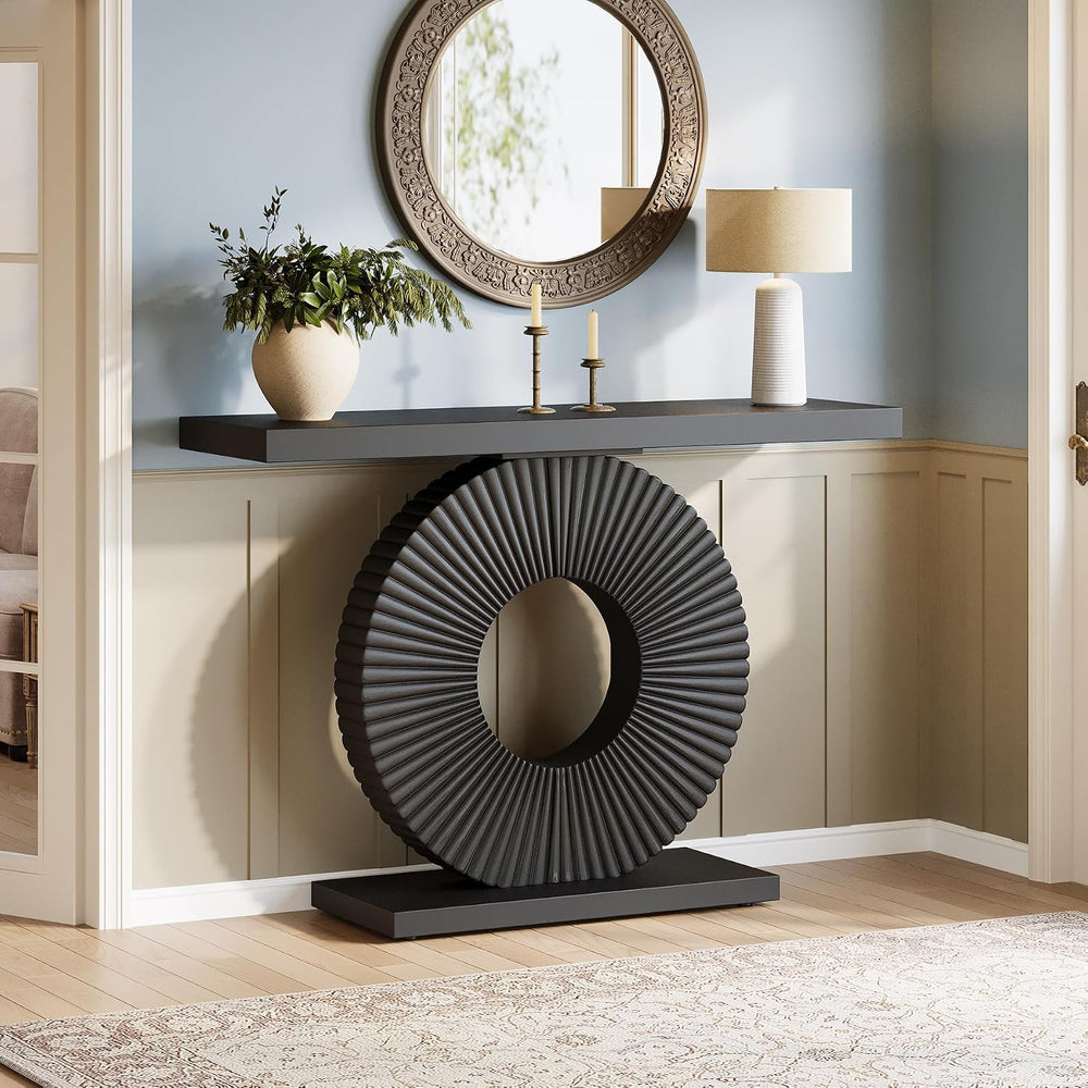 Tribesigns Modern Entryway Console Table, 39 inch Wooden Narrow Sofa Table Be...