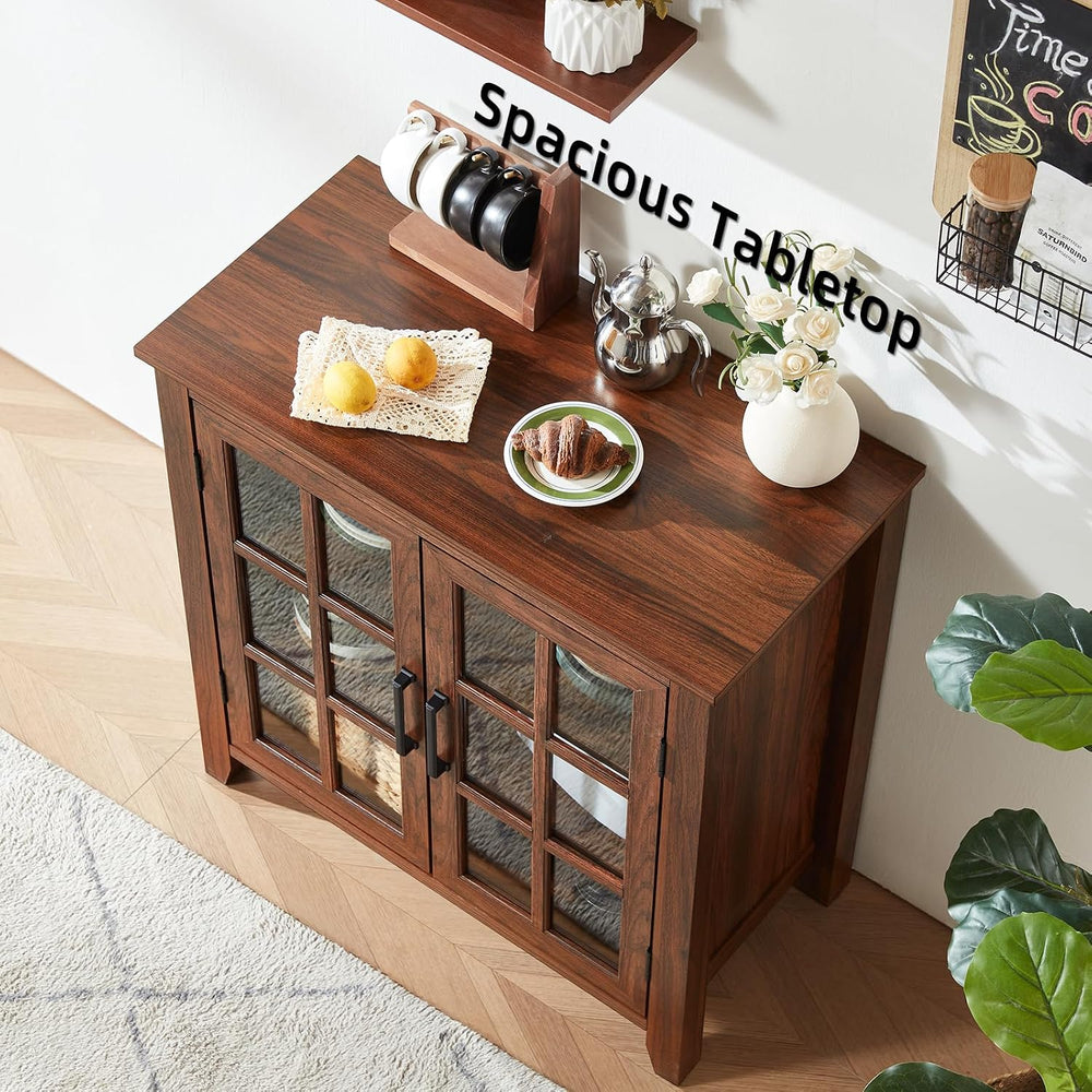 Joaxswe Large Sideboard Buffet Cabinet with Storage, 32" Farmhouse Brown...