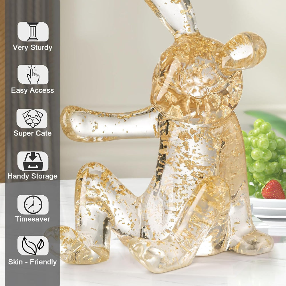 Tabletop Wine Racks,Rabbit Wine Holder Countertop, Crystal Clear Resin Bunny ...