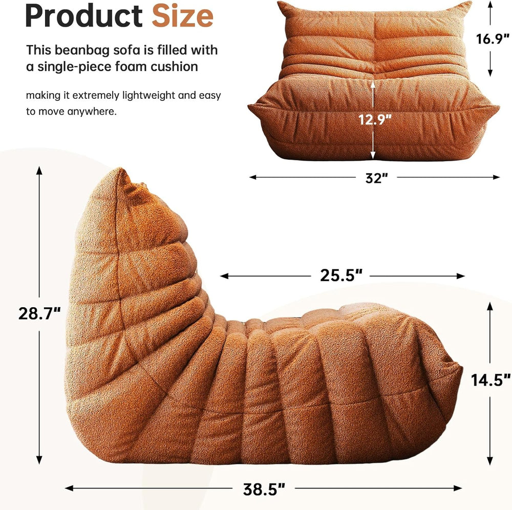 Oversized Bean Bag Chairs for Adults, Giant Beanbag Chair with Memory Foam, C...