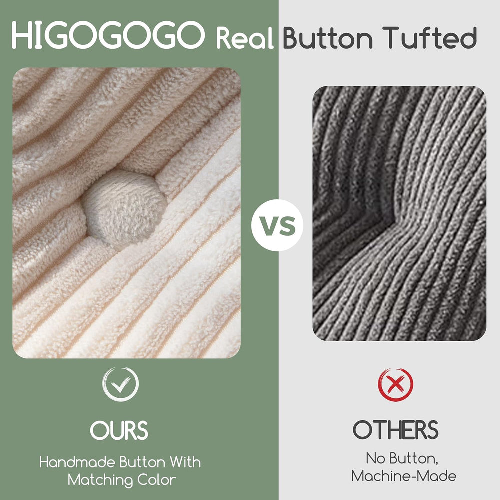 HIGOGOGO Papasan Chair Cushion with Corduroy Cover (Without Chair), 48 x 48 I...