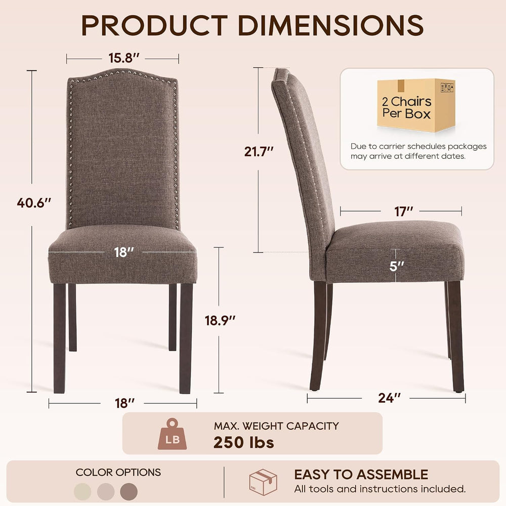Upholstered Dining Chair Modern Stylish Kitchen Diner Fabric Set of 4 | Fabri...