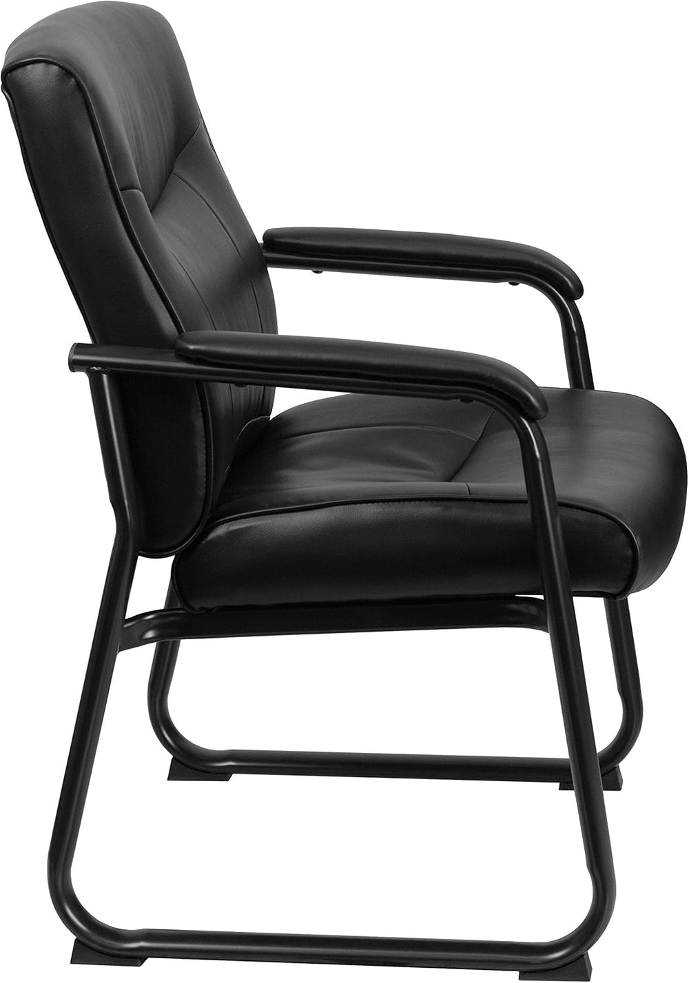 Flash Furniture Hercules LeatherSoft Reception Side Chair, Black