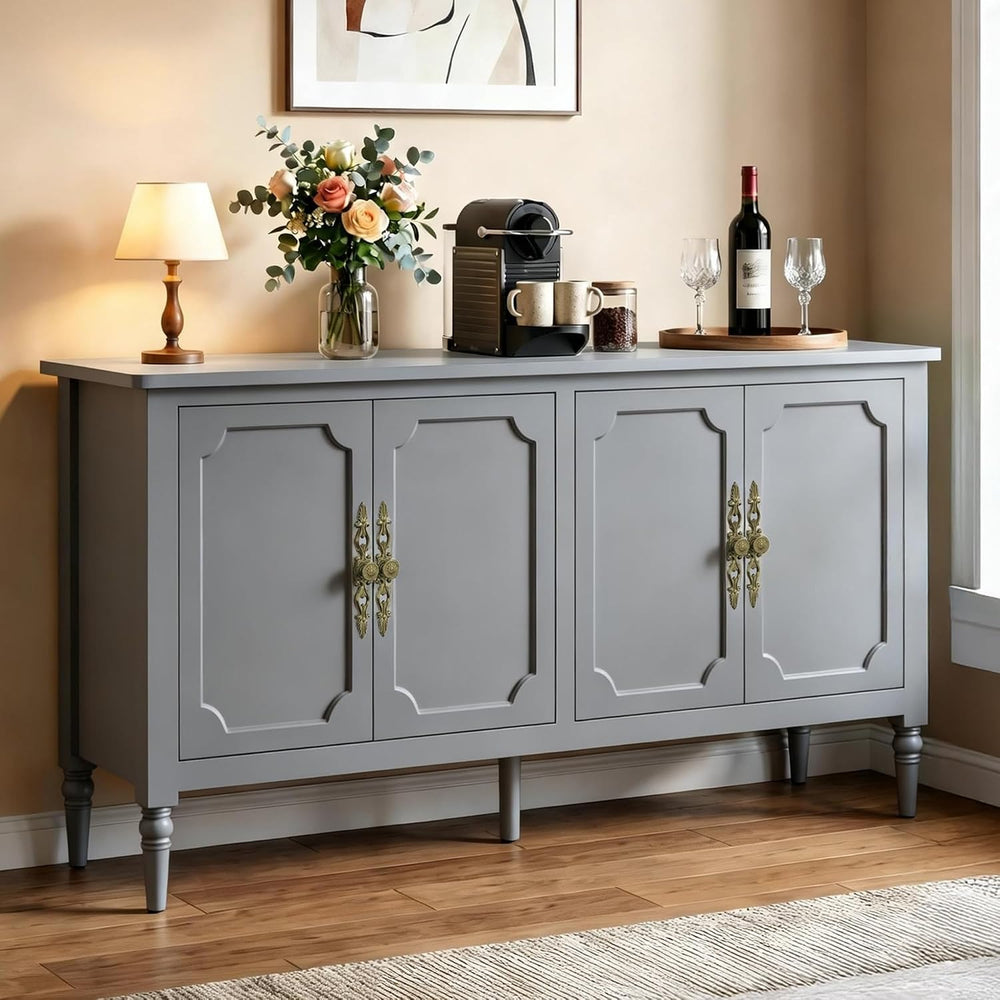 RoyalCraft Buffet Cabinet with Storage, 59" Painted Sideboard Coffee Bar