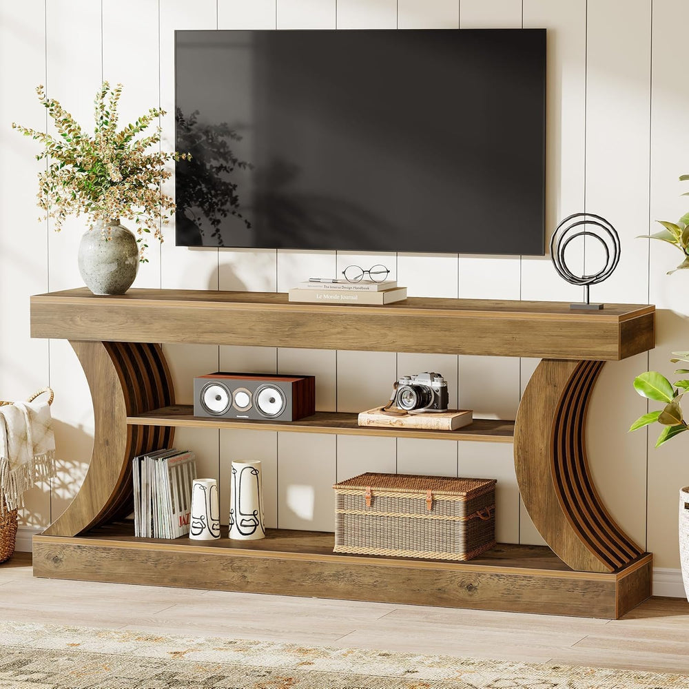 Tribesigns 70.9-Inch Long Farmhouse Entryway Console Table with Storage | 3-T...