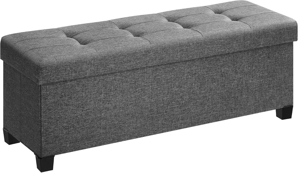 SONGMICS Storage Ottoman Bench, Foldable Foot Rest with Legs | End of Bed Ben...