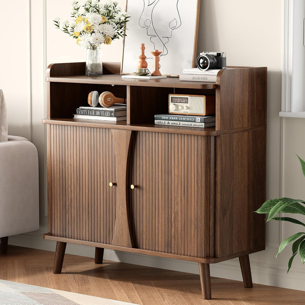 Decofy Fluted Sideboard Buffet Cabinet with Storage, 39.9" Console Cabinet
