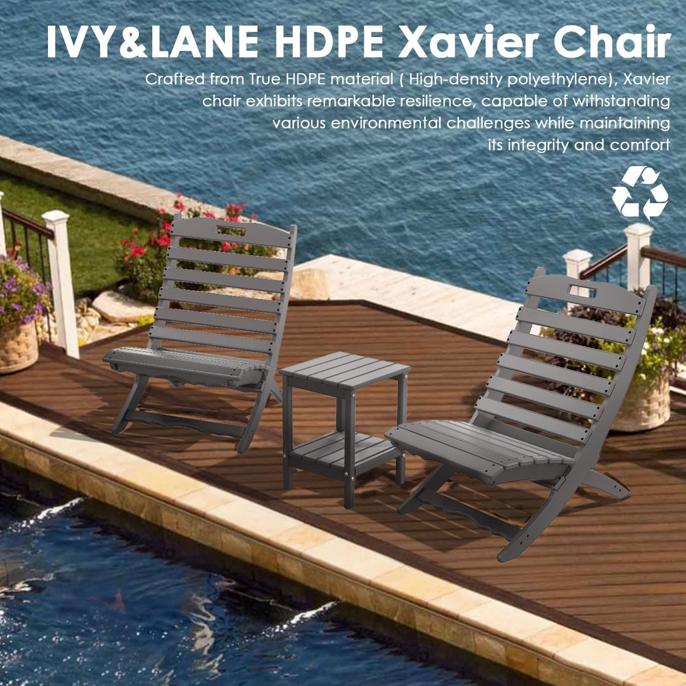 IVY&LANE Portable Xavier-Chairs Set of 2 | Folding-Adirondack-Chair | HDP...