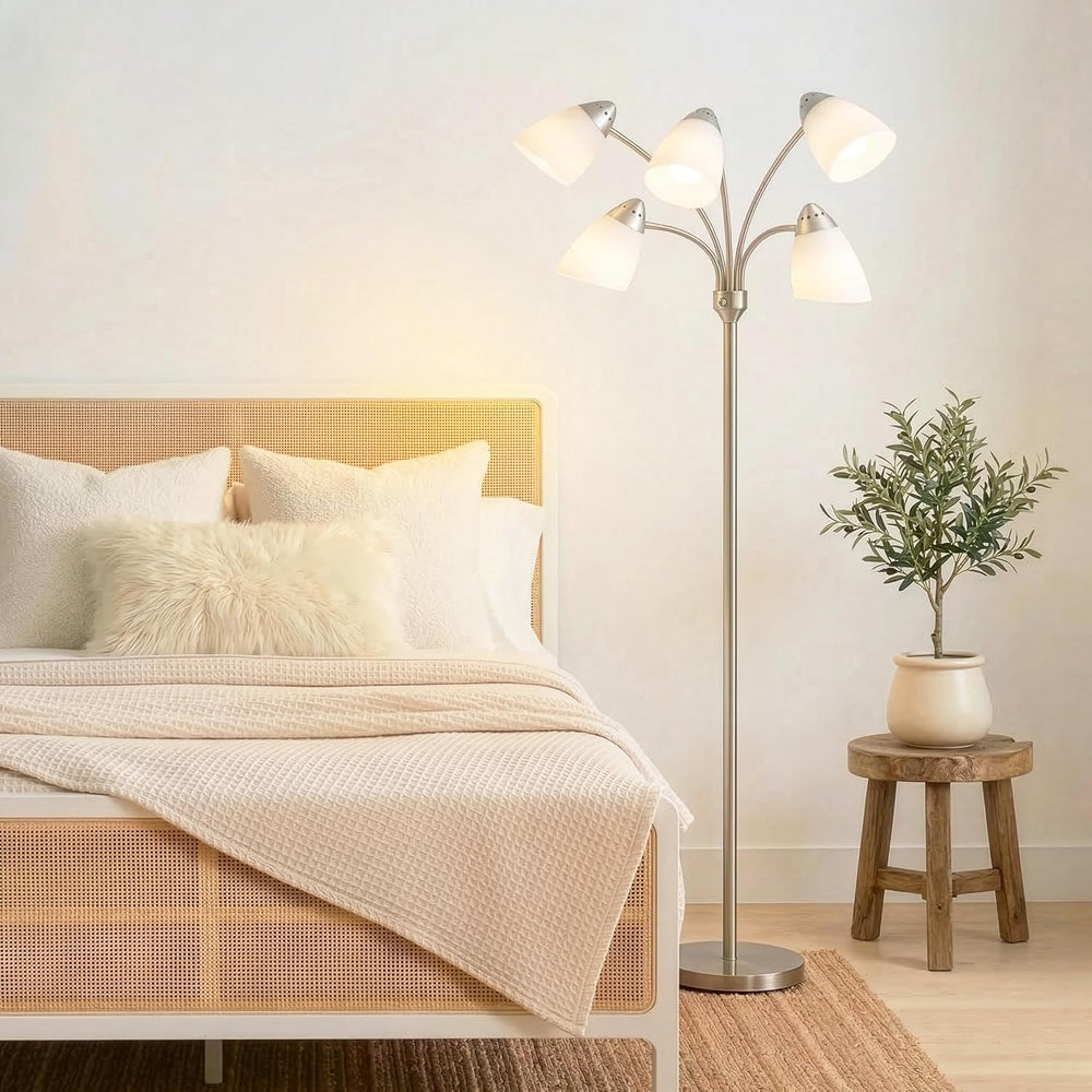 Brightech Medusa LED Floor Lamp – Multi-Head Dimmable Floor Lamp for Living R...