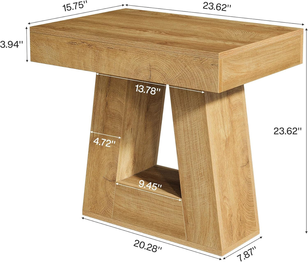 Tribesigns 24" Modern Side Table, 2-Tier Narrow Wooden End Table with Tr...