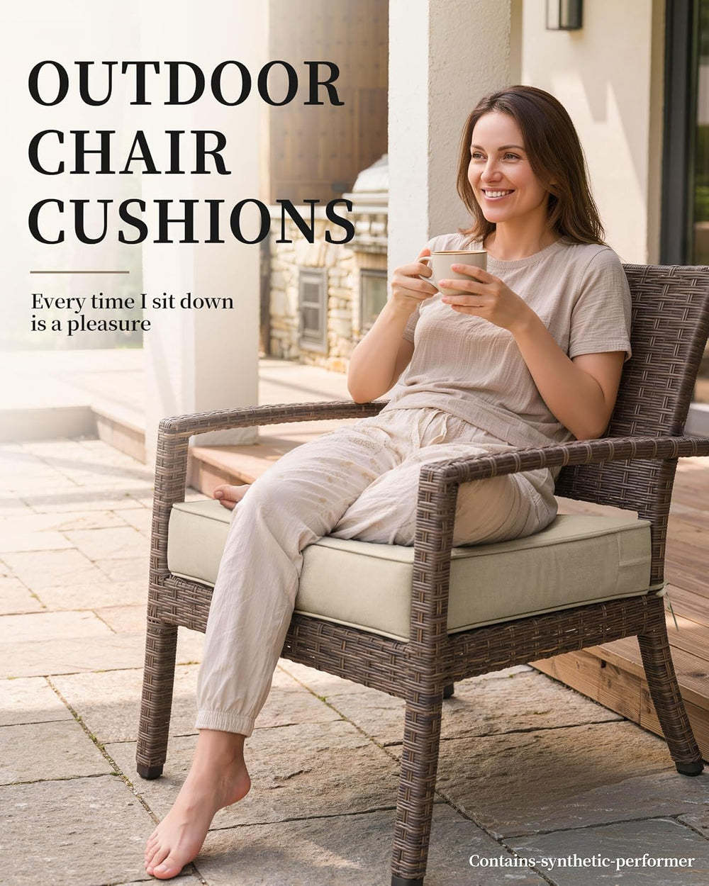 4 Set Outdoor Chair Cushions 22 X 22 X 4 Inches Patio Furniture Cushions Wate...