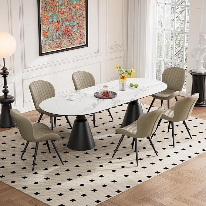 Dining Chairs Set of 4 Modern Fabric Dining Room Chairs Upholstered Dining Ch...