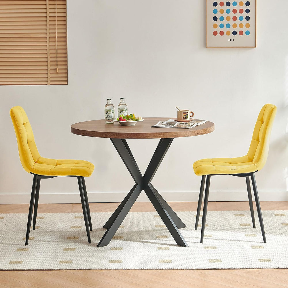 3 Piece Dining Table Set for Small Spaces - Round Kitchen Table Chairs Set of...