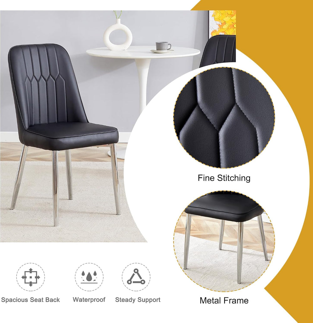 Dining Chairs Set of 6,Modern Dining Chairs, Equipped with PU Leather Backres...
