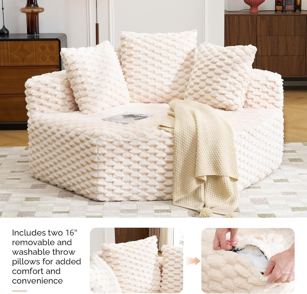 VINGLI Hexagon Boneless Chair, Modern Modular Chaise Lounge Sofa Bed, Corner ...