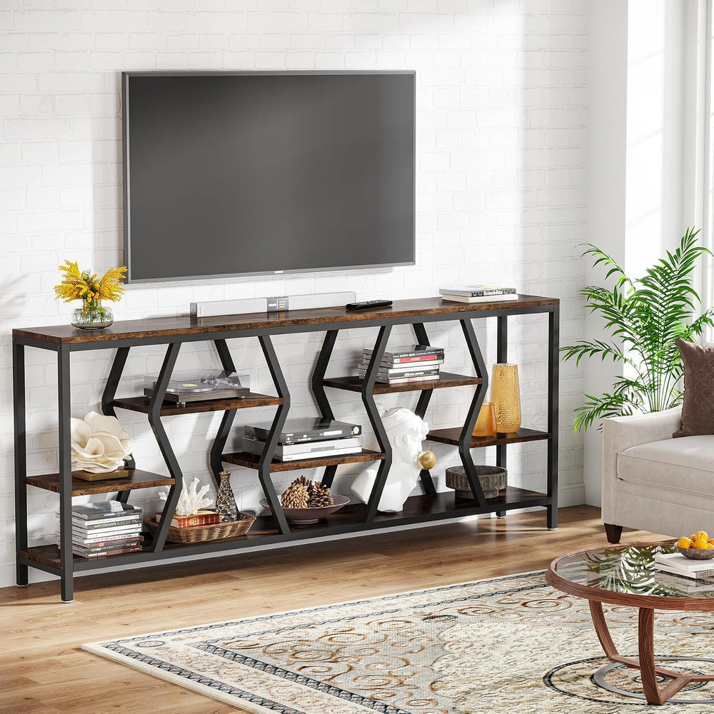 Tribesigns 70.9" Sofa Console Table with Storage Shelves (Rustic Brown) ...