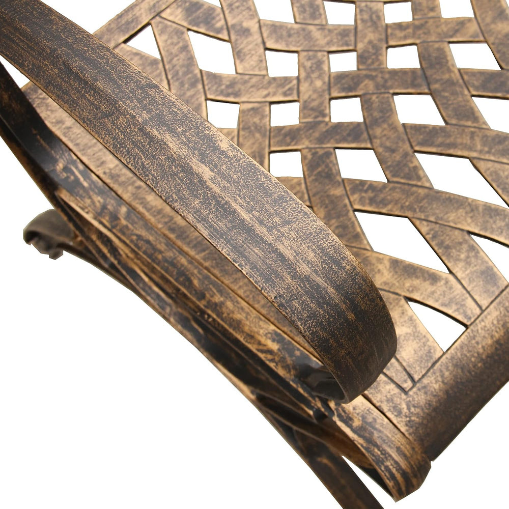 Oakland Living Ornate Traditional Outdoor Cast Aluminum Bronze Patio Dining C...