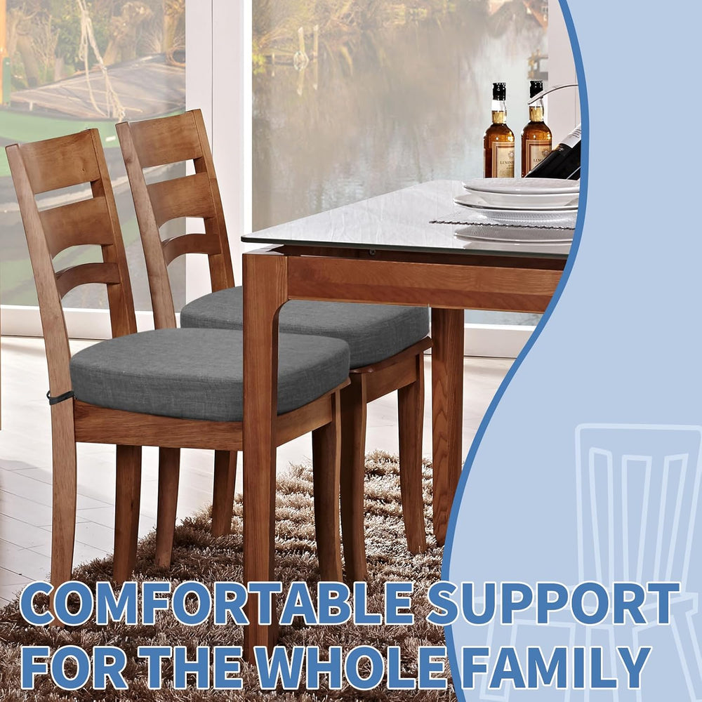 BUYUE Dining Chair Cushions 2.5 Inch Thick, U Shape Kitchen Chair Pads with N...