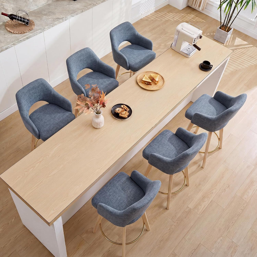 Zesthouse Swivel Counter Stools Set of 4, Wooden Counter Height Bar Stools | ...