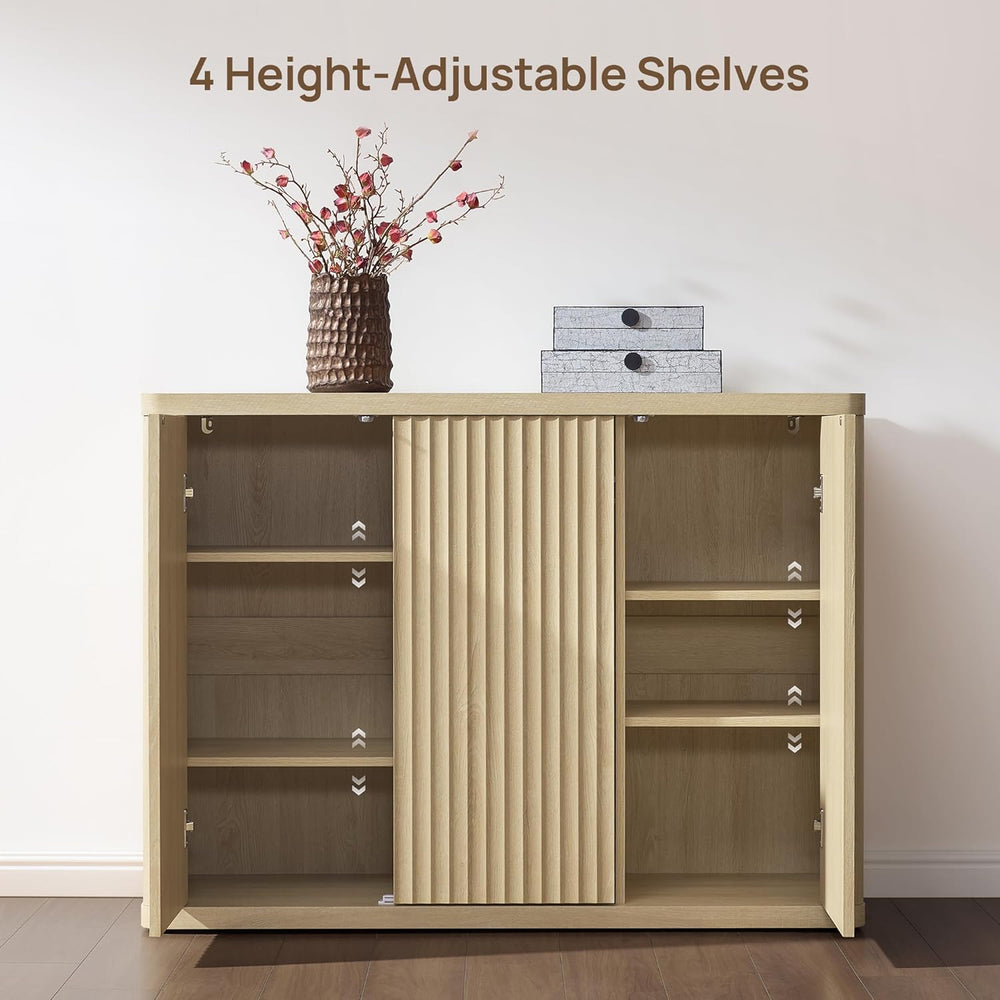 SICOTAS Buffet Cabinet with Storage Accent Sideboard with 3 Doors Modern 46.6...