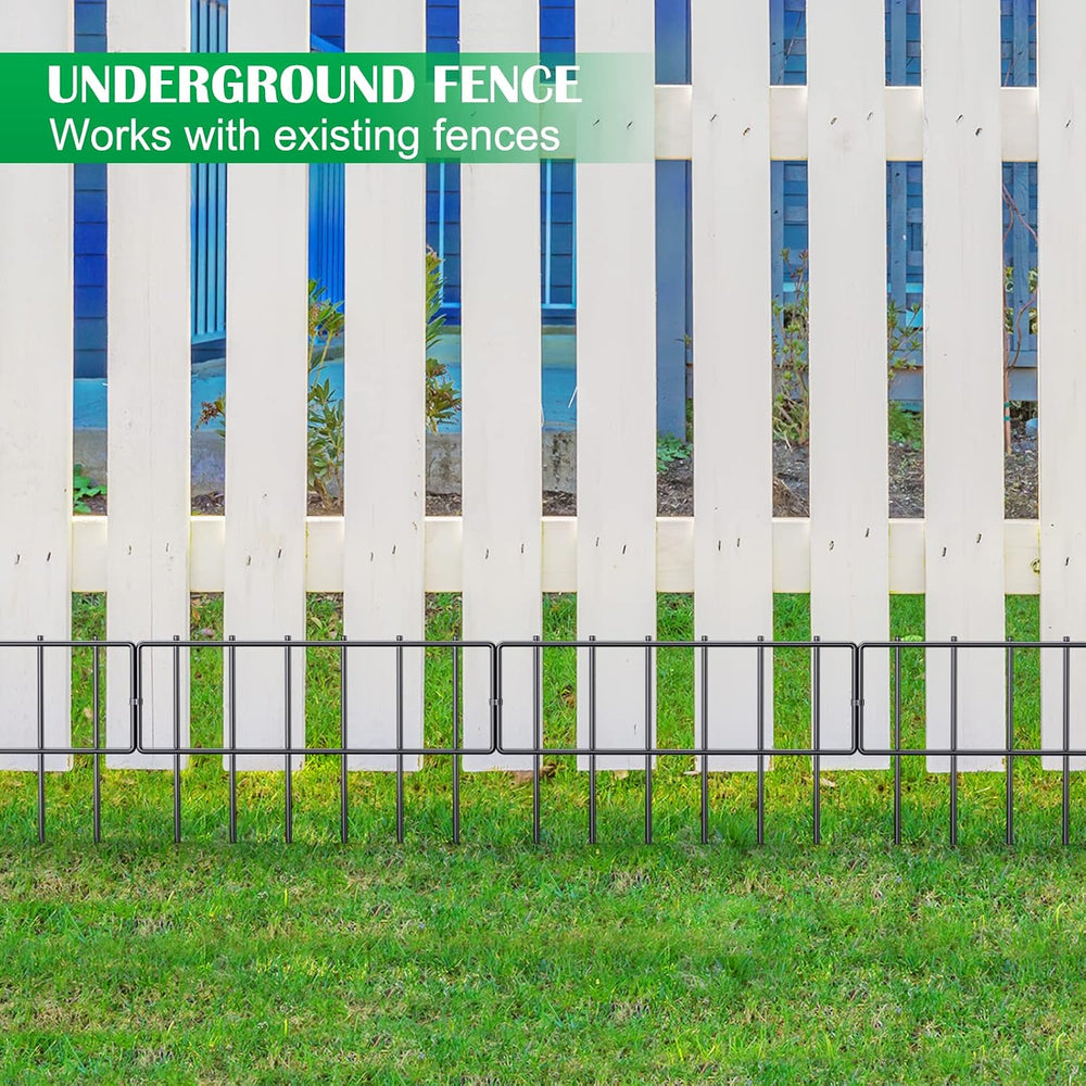 25 Pack Animal Barrier Fence, Metal No Dig Fence Panels for Garden, Black