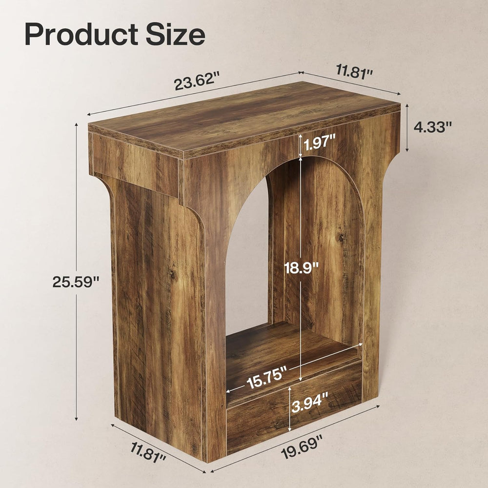 Tribesigns Wood End Table Set of 2, Side Table with Storage Space for Living ...