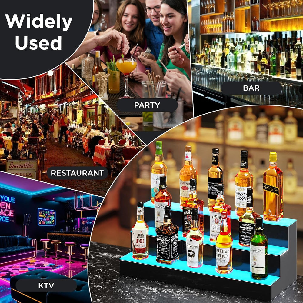 Dethan 1 Tier 24 Inch Liquor Bottle Display Shelf – Wall-Mounted Acrylic Wine...