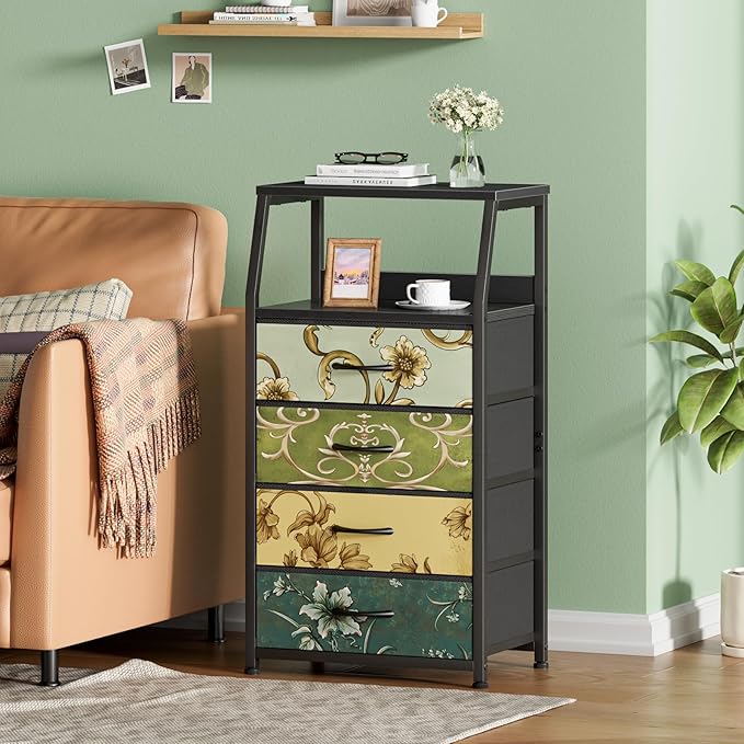Furnulem Retro Dresser for Bedroom, Small Dresser for Closet, Vintage Nightst...