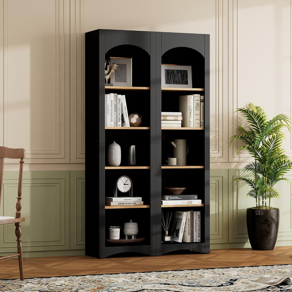 Freestanding Corner Kitchen Pantry with 4 Shelves, Traditional, Rectangular S...