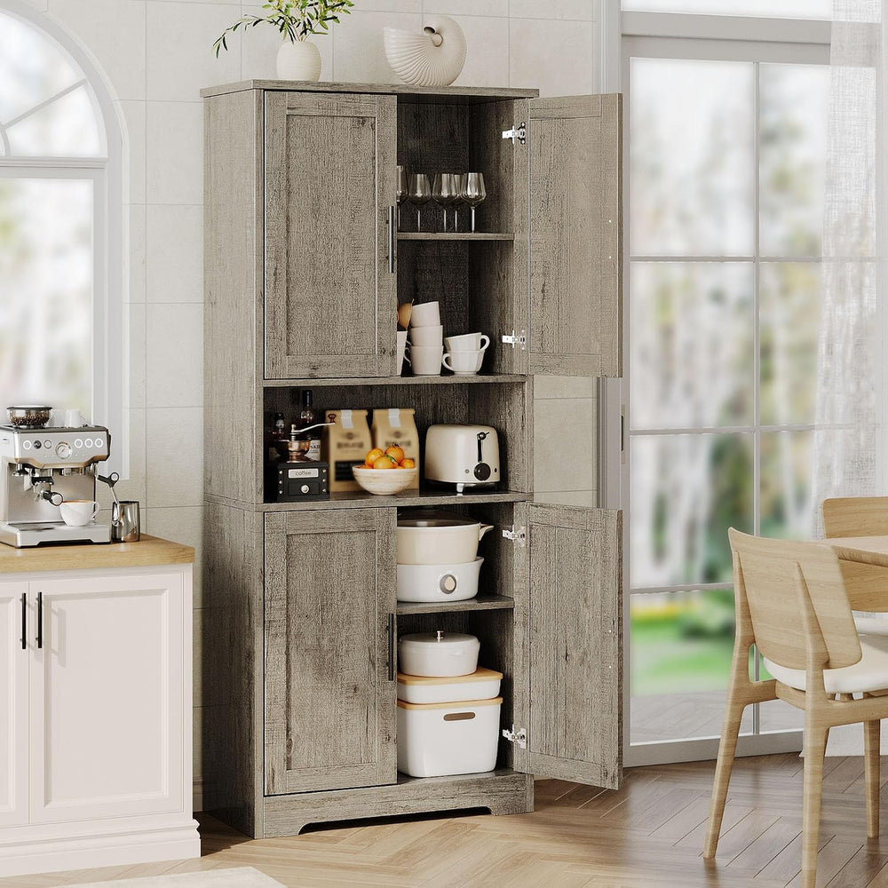 GarveeHome Tall Storage Cabinet, 70 in Kitchen Pantry Cabinet with Doors and ...