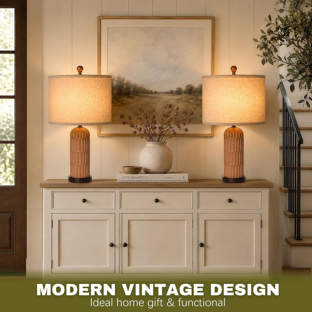 Table Lamps for Living Room Set of 2 Night Stand Bedside Lamps for Bed Room M...