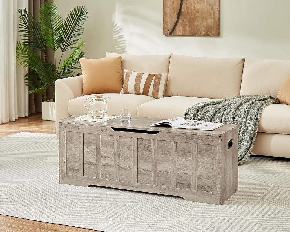 VANKILEY 51.2" Storage Chest Extra Large,Wooden Storage Bench,Greige | C...
