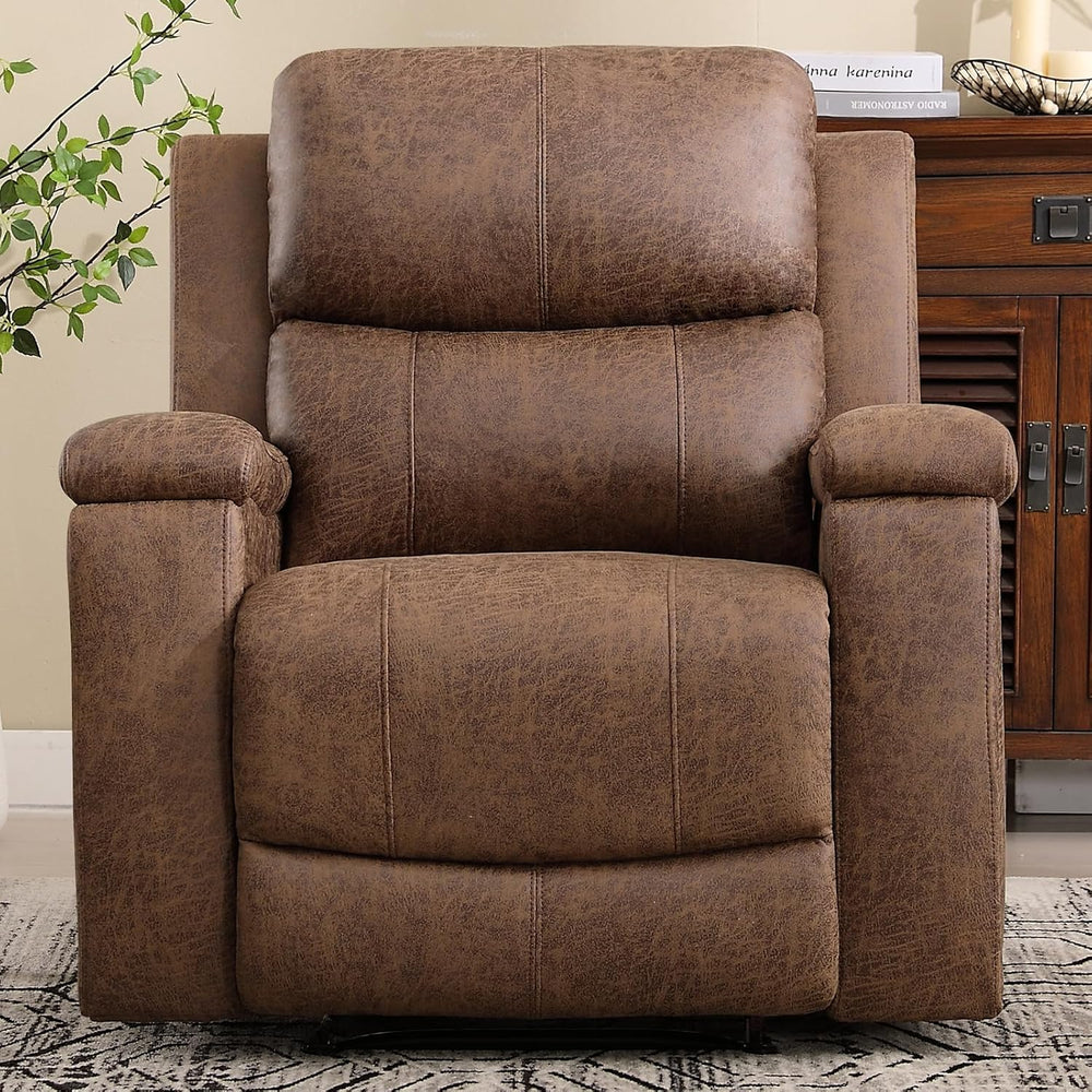 CANMOV Leather Recliner Chair, Classic and Traditional Manual Recliner Chair ...