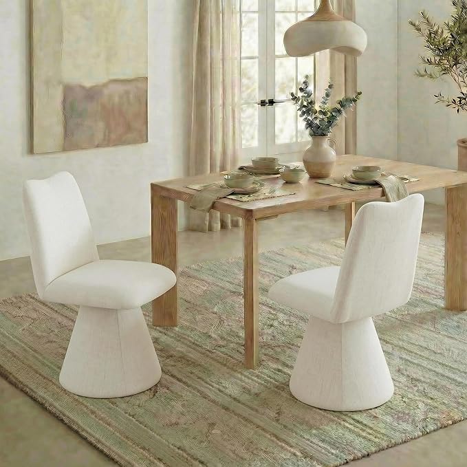 Swivel Dining Chairs Set of 1, Modern Upholstered Dining Chair Mid Century Ki...