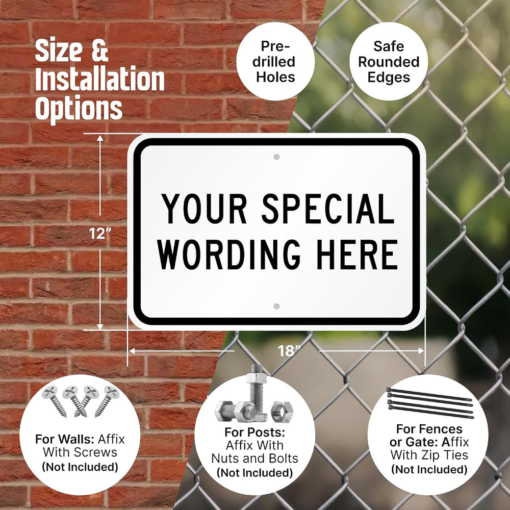 SmartSign 12"x18" Custom Sign, Add Your Text and Choose Color 63 mi...