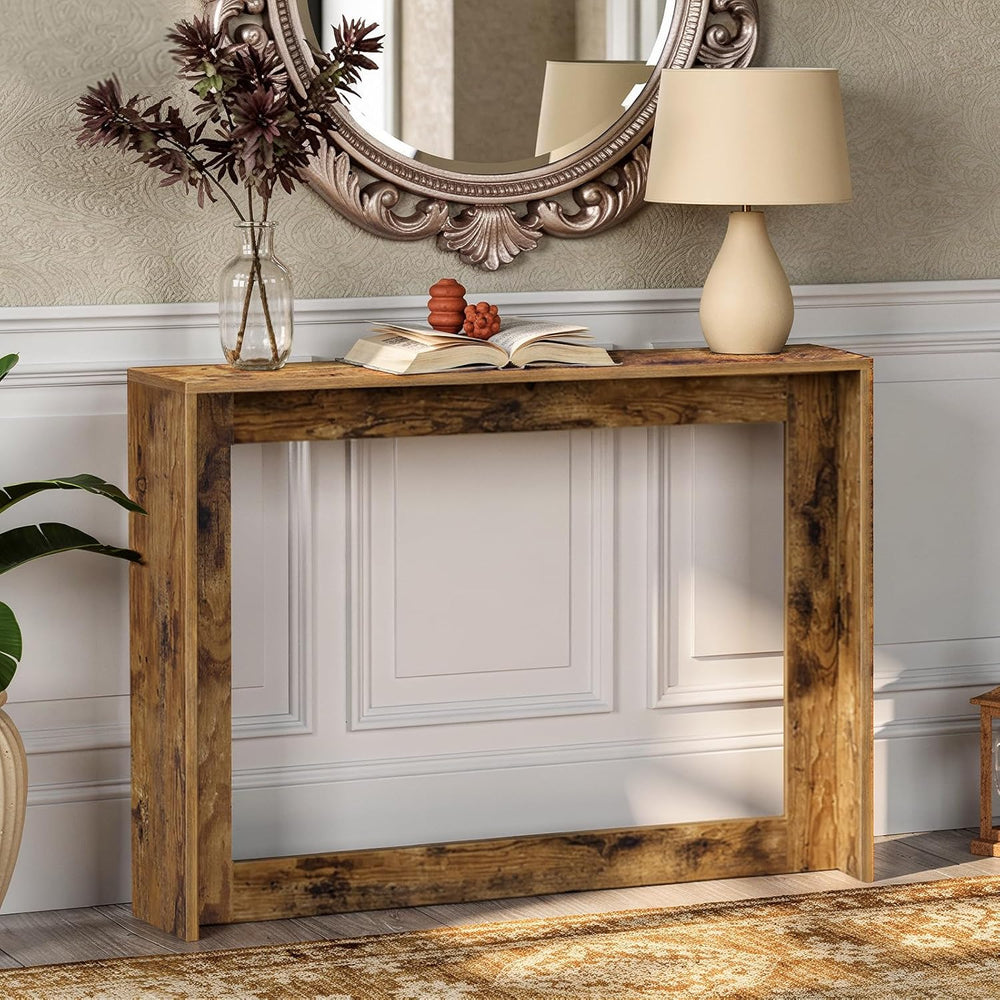 YATINEY Narrow Console Table, 39.4'' Small Farmhouse Entryway Table, ...