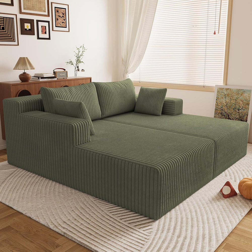 71"Oversized Chaise Lounge Chair,Sectional Double Lounge Chaise with Pil...