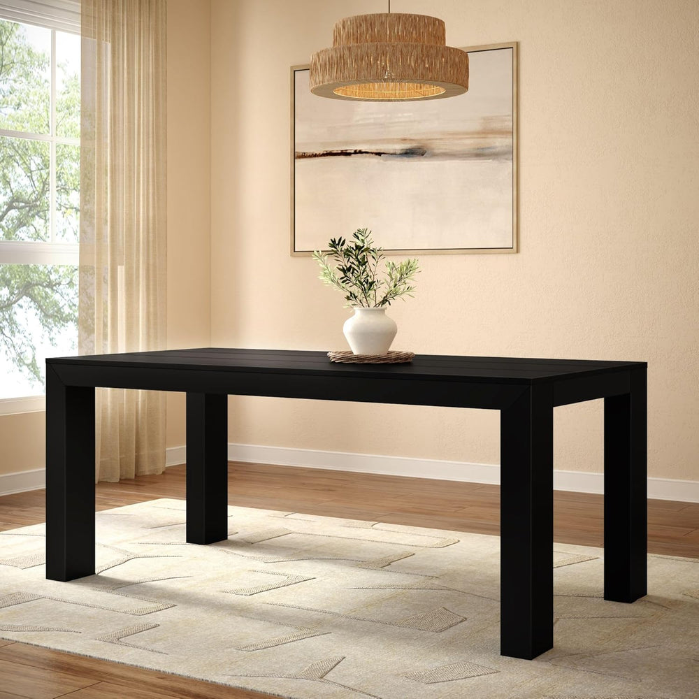Plank+Beam 72" Modern Rectangular Dining Table, Solid Pine Wood Kitchen ...