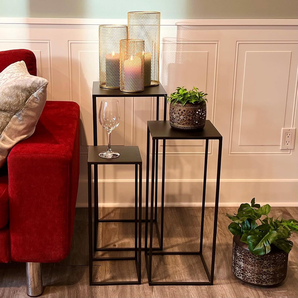 WHW Whole House Worlds Modernist Accent Tables, Set of 3, Nesting Stands, Sli...
