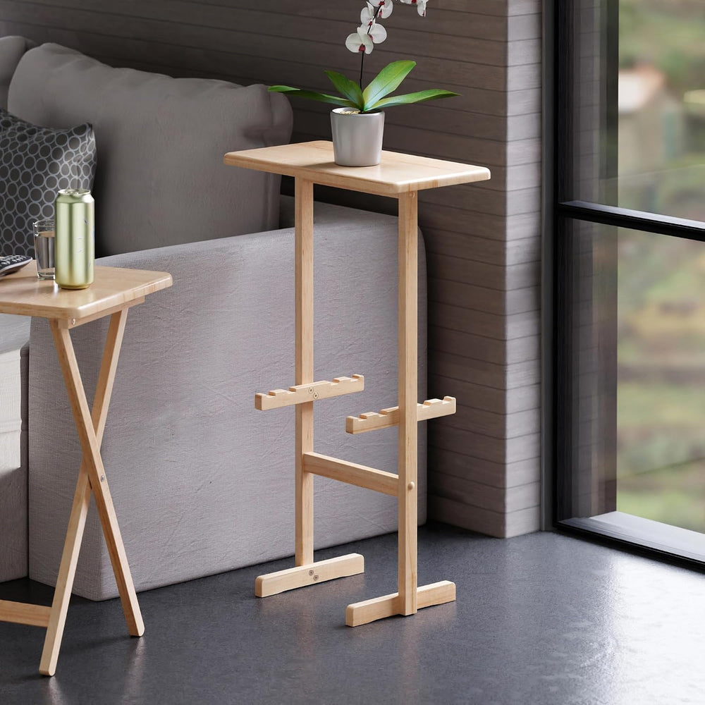 Winsome Riley Snack Table Rack in Natural Finish | Easy to Store Portable Fol...