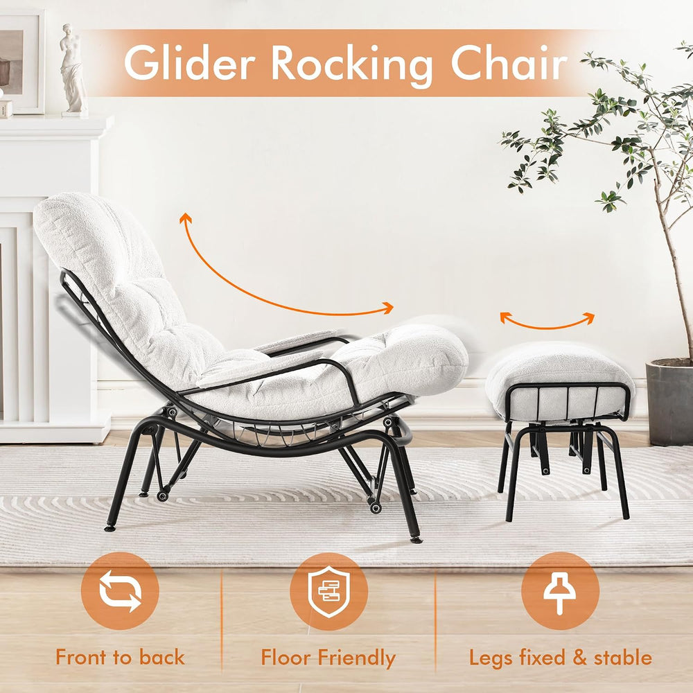 HOOOWOOO Cozy Rocking Chair,Chaise Lounge Chair Indoor,Accent Chair with Otto...