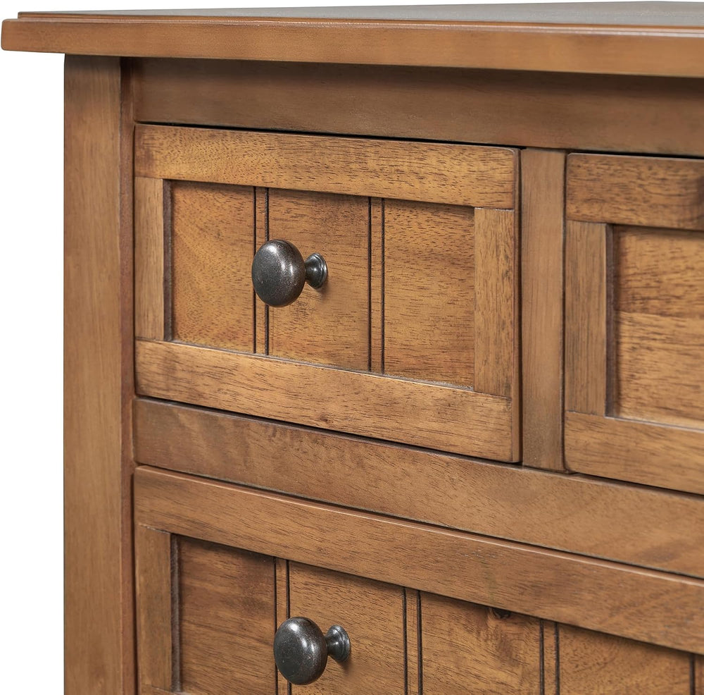 LKTART Small Solid Wood Sofa Table,Console Table with Drawers and Bottom Shel...