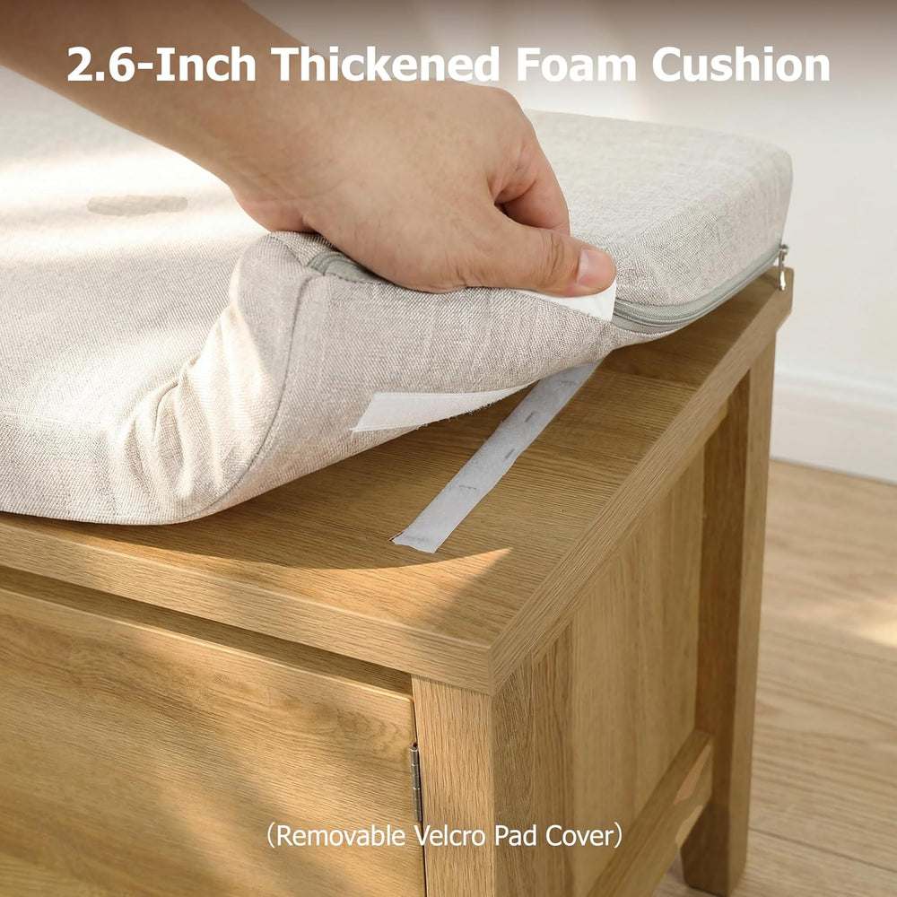 Entryway Bench with Storage, 3 in 1 Storage Bench with 1 Drawer and 2 Cubbies...