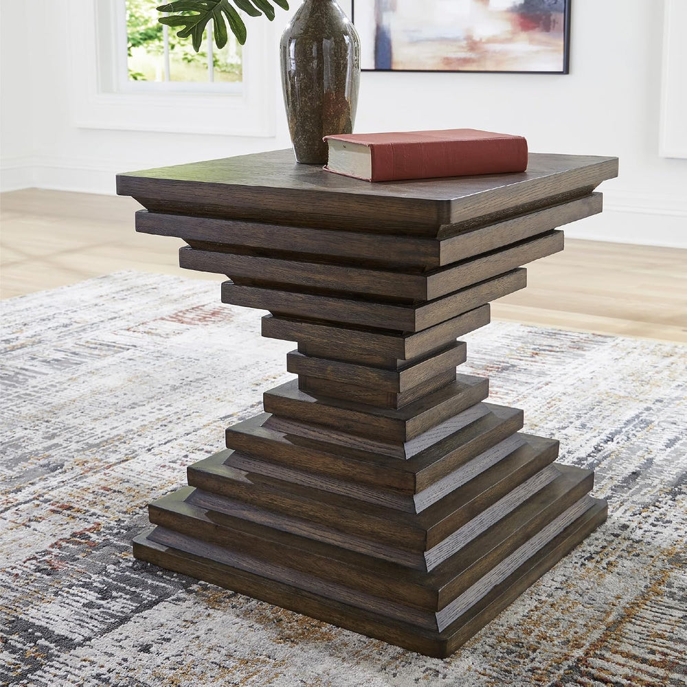 Signature Design by Ashley Hannodream Modern End Table with Architectural Geo...